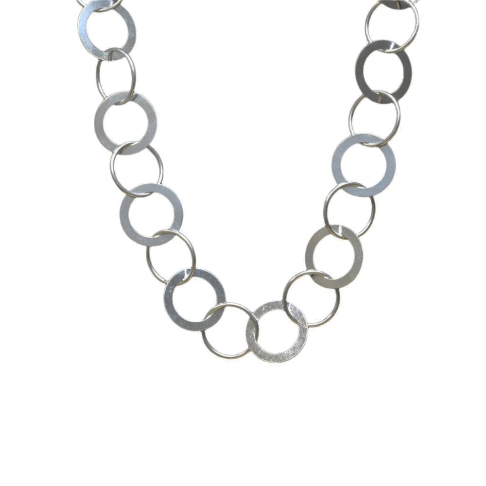High Polish 925 Sterling Silver Multi Ring Necklace - Picture 2 of 2